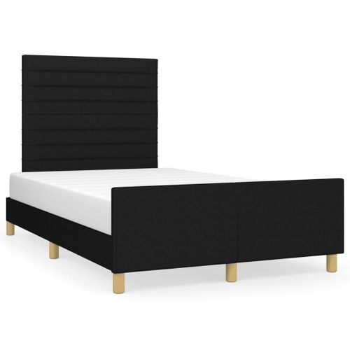 Vidaxl Cadre De Lit Avec Tête De Lit Noir 120x190 Cm Tissu