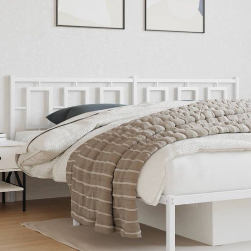 Vidaxl Tête De Lit Métal Blanc 193 Cm