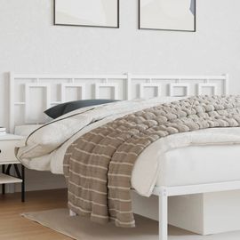 Vidaxl Tête De Lit Métal Blanc 193 Cm