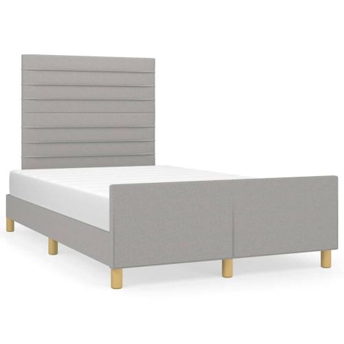 Vidaxl Cadre De Lit Avec Tête De Lit Gris Clair 120x190 Cm Tissu