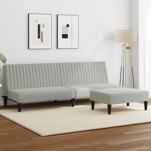 Vidaxl Ensemble De Canapés 2 Pcs Gris Clair Velours