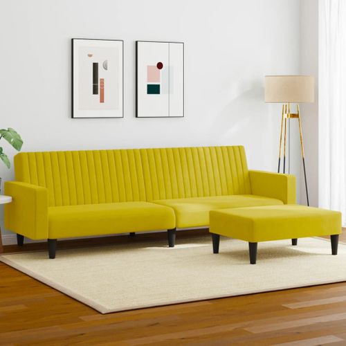 Vidaxl Ensemble De Canapés 2 Pcs Jaune Velours