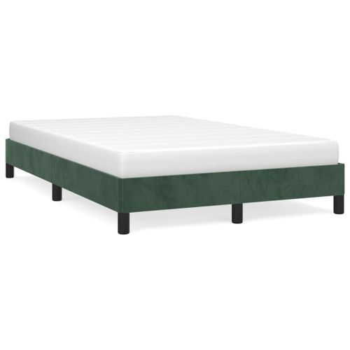 Vidaxl Cadre De Lit Sans Matelas Vert Foncé 120x190 Cm Velours