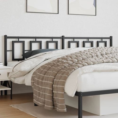 Vidaxl Tête De Lit Métal Noir 200 Cm