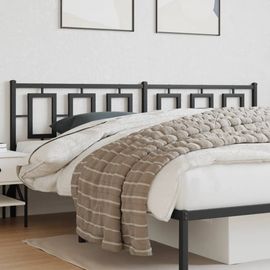 Vidaxl Tête De Lit Métal Noir 200 Cm