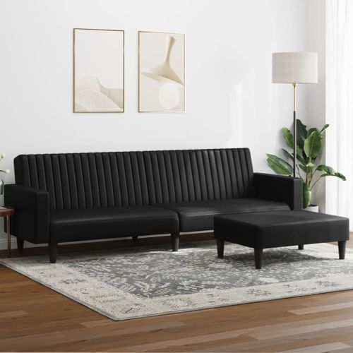 Vidaxl Ensemble De Canapés 2 Pcs Noir Similicuir
