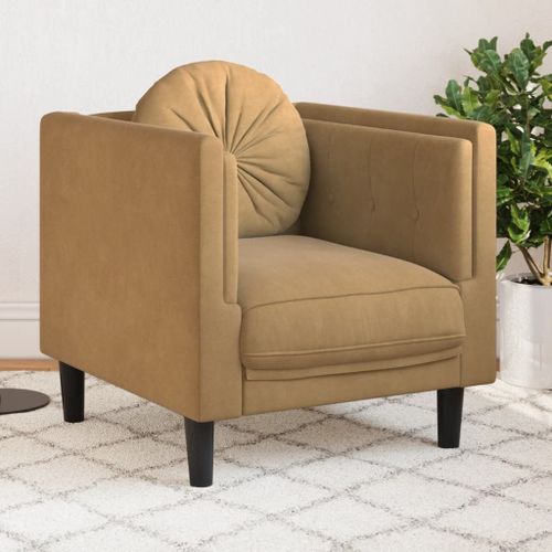 Vidaxl Fauteuil Avec Coussin Marron Similicuir Daim