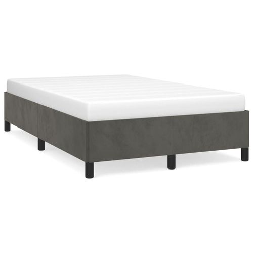 Vidaxl Cadre De Lit Sans Matelas Gris Foncé 120x190 Cm Velours