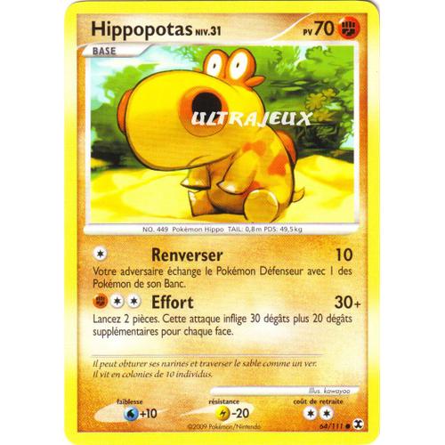 Pokémon - 64/120 - Platine - Rivaux Emergeants - Hippopotas Niv.31 - Commune