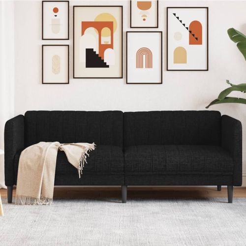 Vidaxl Canapé À 3 Places Noir Tissu
