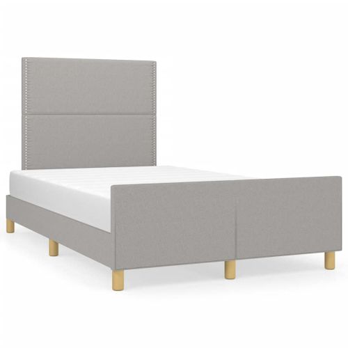 Vidaxl Cadre De Lit Avec Tête De Lit Gris Clair 120x190 Cm Tissu