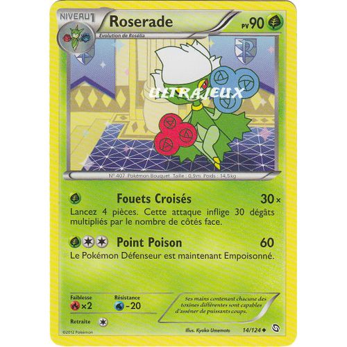 Pokémon - 14/128 - Noir & Blanc - Dragons Exaltés - Roserade - Peu Commune