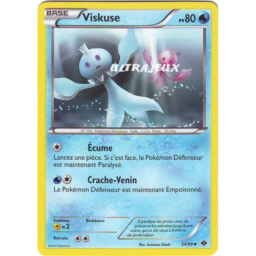 Pokémon - 34/99 - Noir & Blanc - Destinées Futures - Viskuse - Peu Commune