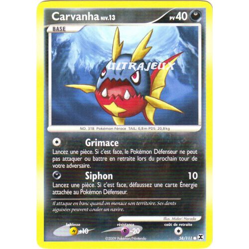 Pokémon - 58/120 - Platine - Rivaux Emergeants - Carvanha Niv.13 - Commune