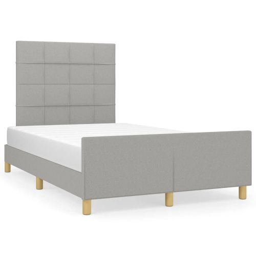 Vidaxl Cadre De Lit Avec Tête De Lit Gris Clair 120x190 Cm Tissu
