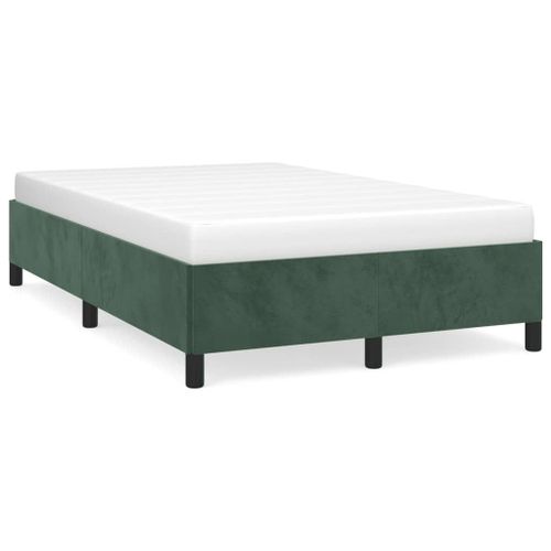 Vidaxl Cadre De Lit Sans Matelas Vert Foncé 120x190 Cm Velours