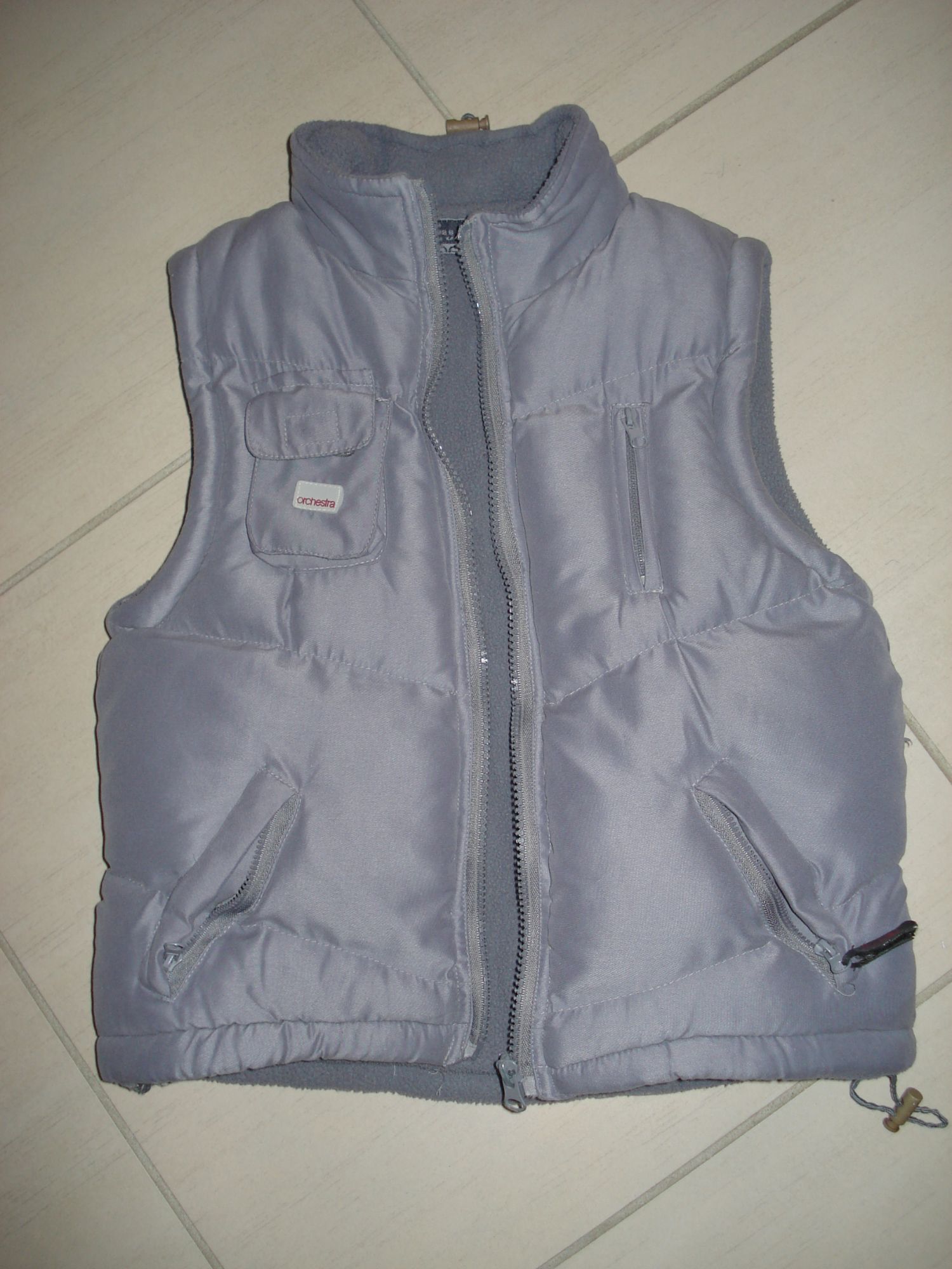 Gilet Matelassé Sans Manche Gris - Taille 6 Ans