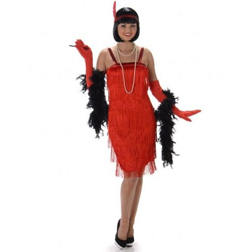 Déguisement Charleston Rouge Femme, Taille Small