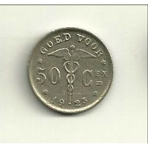 Pièce De 50 Centimes 1923 - Belgique Type Bonnetain En Néerlendais