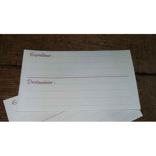 Étiquette d'expédition - Expéditeur-Destinataire