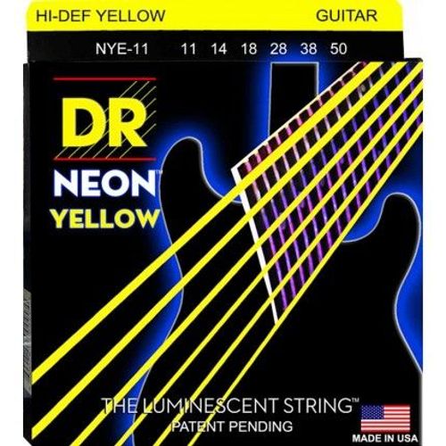Jeu De Cordes Guitare Électrique Dr Neon Heavy Jaune Nye11 11-50