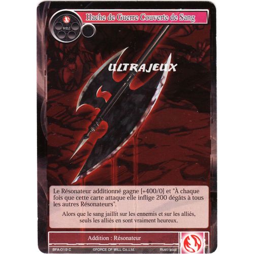 Force Of Will - Bfa-019 - Hache De Guerre Couverte De Sang - Common
