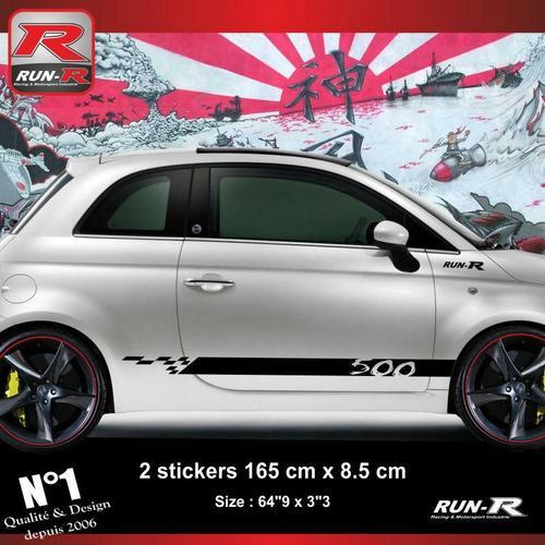 Sticker Bas De Caisse Fiat 500 Aufkleber - Noir