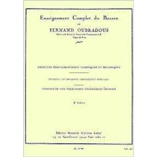 Enseignement Complet Du Basson Volume 3 : Exercices Complémentaires Techniques Et Mélodiques
