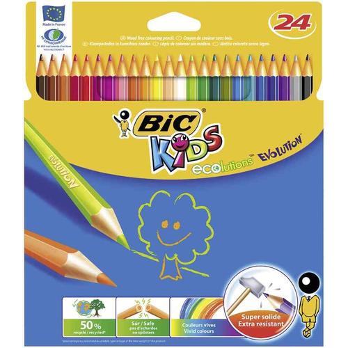 Crayon de couleur assortis x12 BIC : les 12 crayons de couleur à