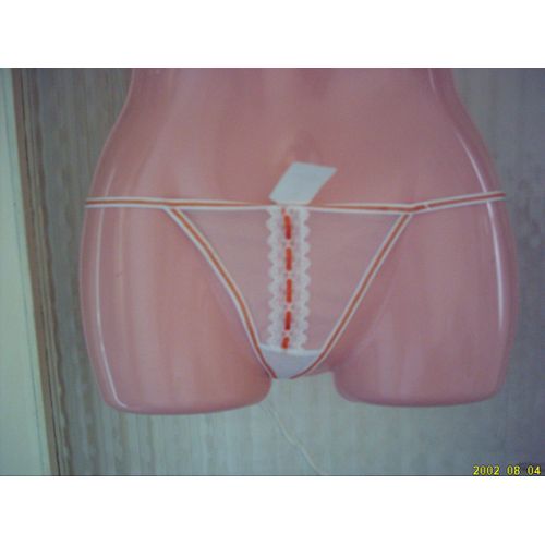 String Sexy Blanc & Orange, Taille : Unique.
