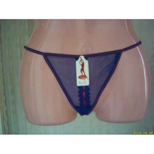 String Sexy Bleu & Rose Avec De La Dentelle, Taille : Unique.