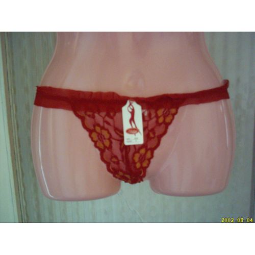 String Sexy A Fleurs 2 Couleurs Rouge & Doré, Taille : Unique.