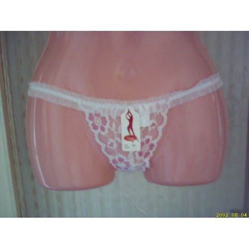 String Sexy A Fleurs Blanc & Rose, Taille : Unique.
