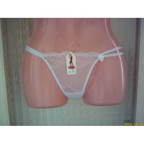 String Sexy Blanc & Rose, Taille : Unique.