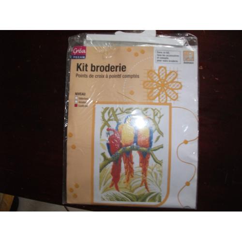 Kit Broderie Deux Perroquet