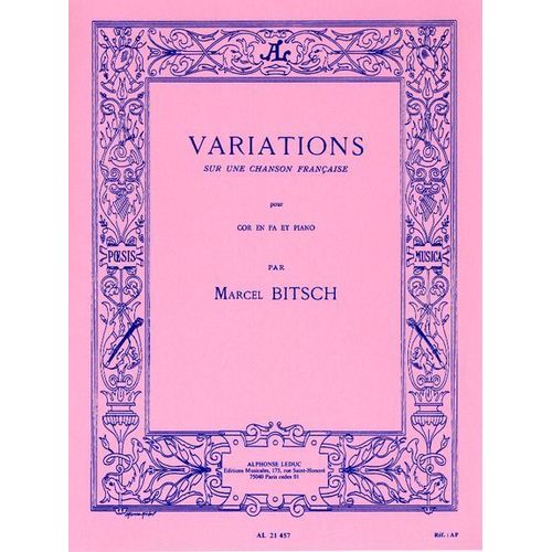 Variations Sur Une Chanson Française Pour Cor En Fa Et Piano