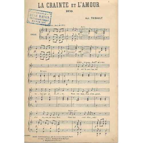 La Crainte Et L'amour - Duo
