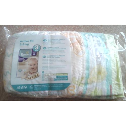 2 Couches Pampers Active Fit 5-9kg Taille 3