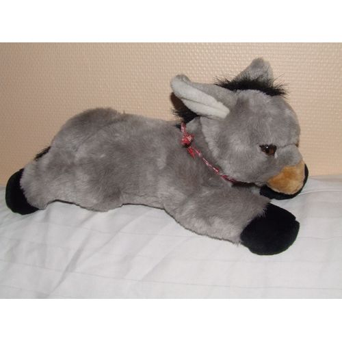 Cheval Ane Gris Maxita Bandanas Rouge Allongé Couché 35 Cm