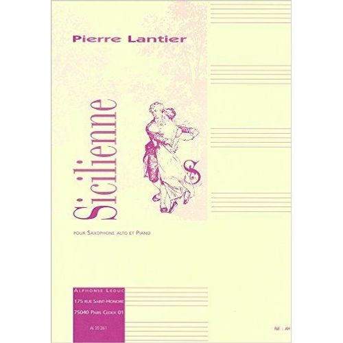 Sicilienne Pour Saxophone Alto Et Piano