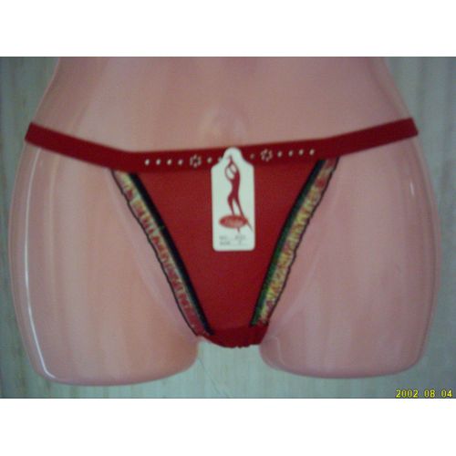 String Sexy Brillant & A Strass En Rouge, Taille : Unique.