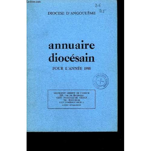 Annuaire Diocesain Pour L Annee 1988