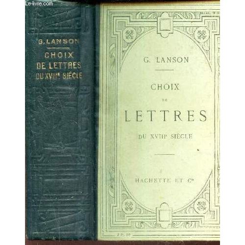 Choix De Lettres Du Xviiie Siecle -