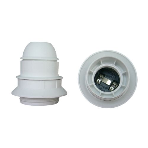Douille E27 Thermoplastique simple bague Blanc