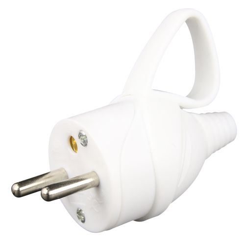 Fiche mâle anneau -16A 2P + T - Blanc