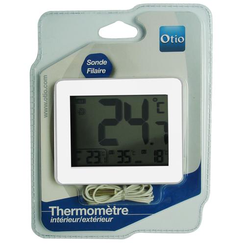 Thermomètre intérieur / Extérieur filaire Blanc - Otio