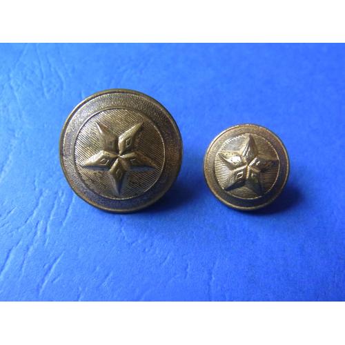 Lot 2 Boutons Militaires / Officier Administration / Modèle A