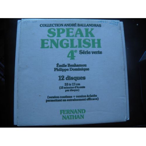 Mon Cours D'anglais Sur Disques Speak English 4ème Série Verte
