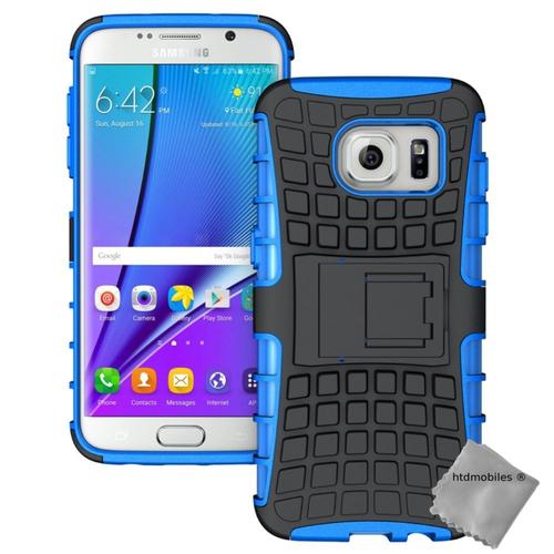 Housse Etui Coque Anti Choc Pour Samsung G935 Galaxy S7 Edge + Verre Trempe - Bleu