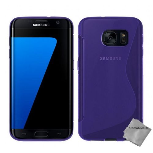 Housse Etui Coque Silicone Gel Fine Pour Samsung G935 Galaxy S7 Edge + Verre Trempe - Mauve